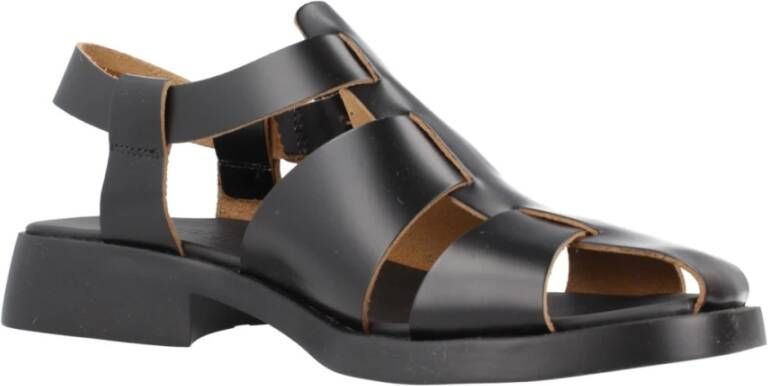 Camper Zwarte Platte Sandalen voor Vrouwen Black Dames