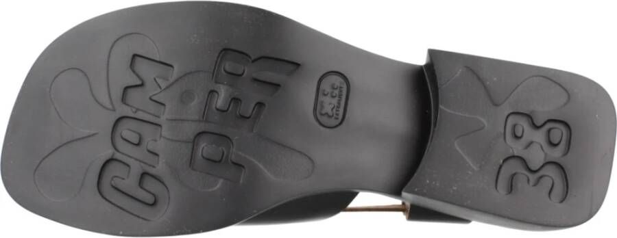 Camper Zwarte Platte Sandalen voor Vrouwen Black Dames