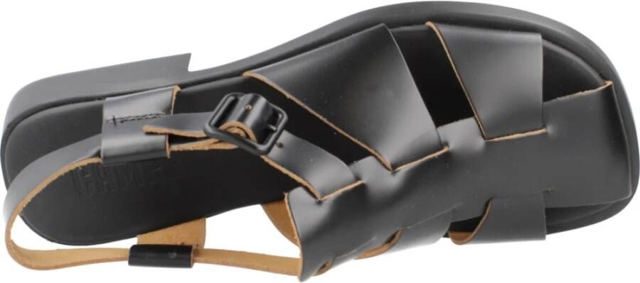 Camper Zwarte Platte Sandalen voor Vrouwen Black Dames