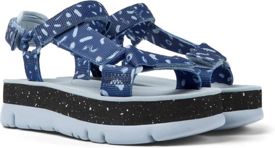 Camper Flat Sandals Blauw Dames