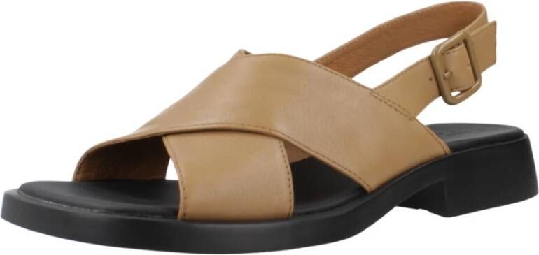 Camper Flat Sandals Brown Dames