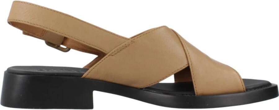 Camper Flat Sandals Brown Dames