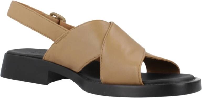 Camper Flat Sandals Brown Dames