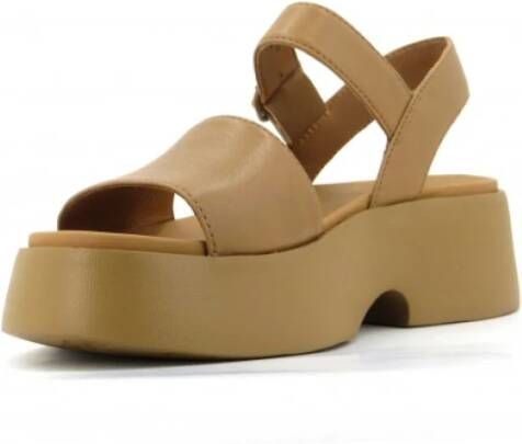 Camper Flat Sandals Brown Dames