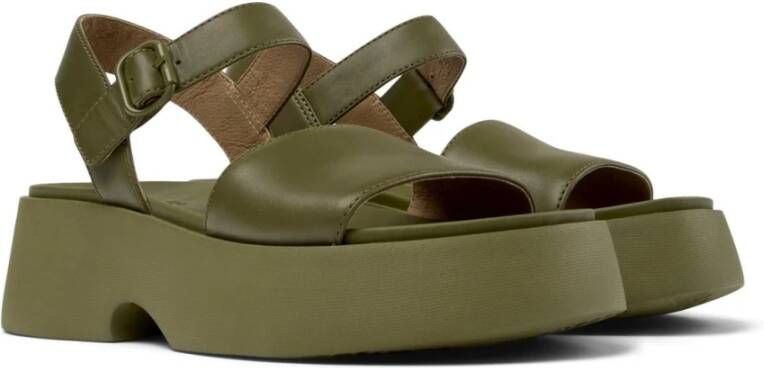 Camper Flat Sandals Green Dames