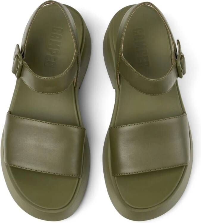 Camper Flat Sandals Green Dames