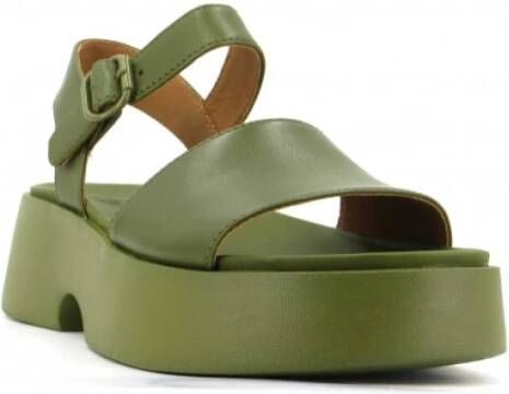 Camper Flat Sandals Green Dames