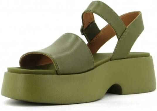 Camper Flat Sandals Green Dames