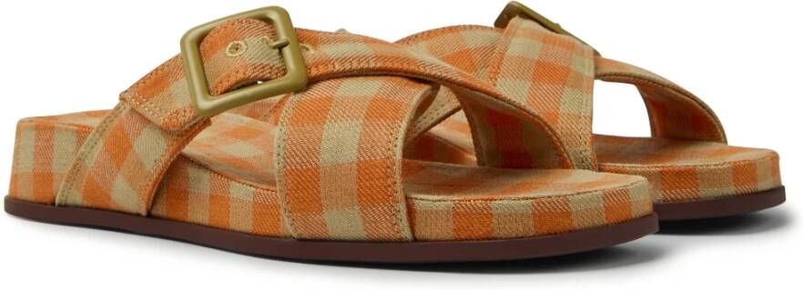 Camper Flat Sandals Oranje Dames