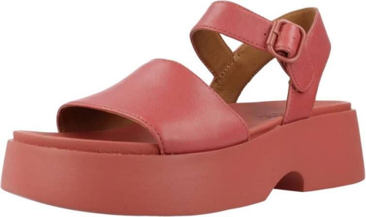 Camper Flat Sandals Red Dames