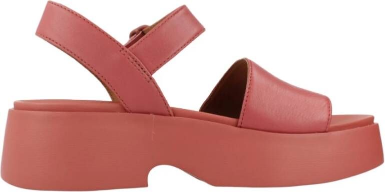 Camper Flat Sandals Red Dames