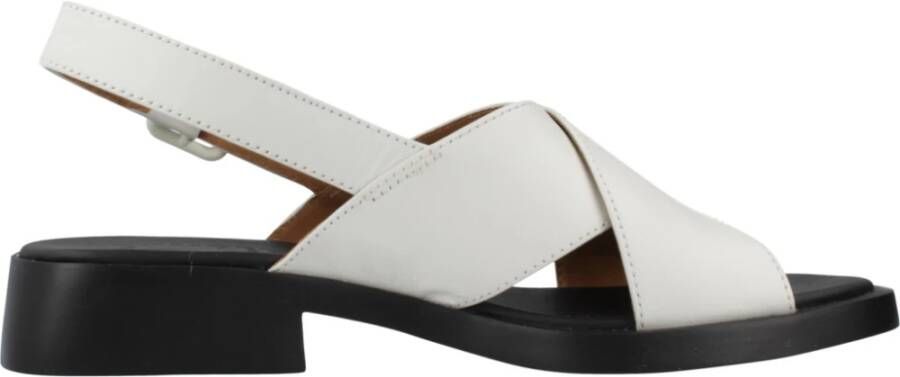 Camper Flat Sandals White Dames