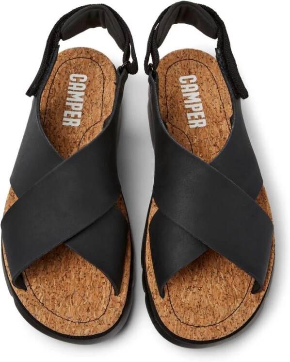 Camper Flat Sandals Zwart Dames