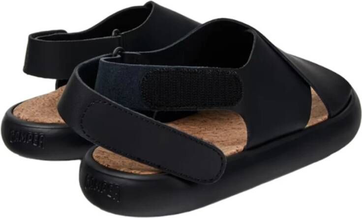 Camper Kruisband Leren Sandalen Black Dames