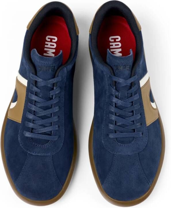 Camper Blauwe Casual Suède Sneakers met Rubberen Zool Blue Heren - Foto 3