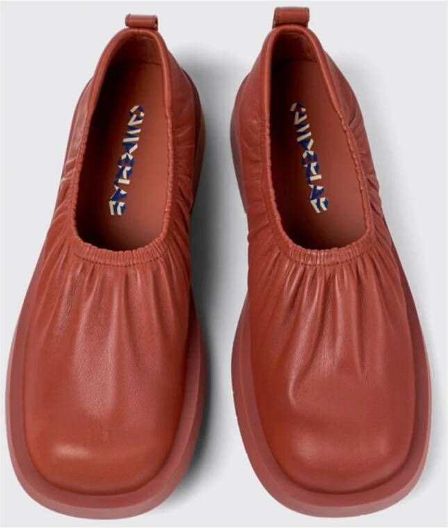 Camper Rode Leren Ballerina Flats Comfortabele Schoenen
