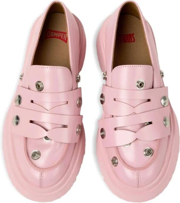 Camper Roze Leren Chunky Sole Instap Schoenen