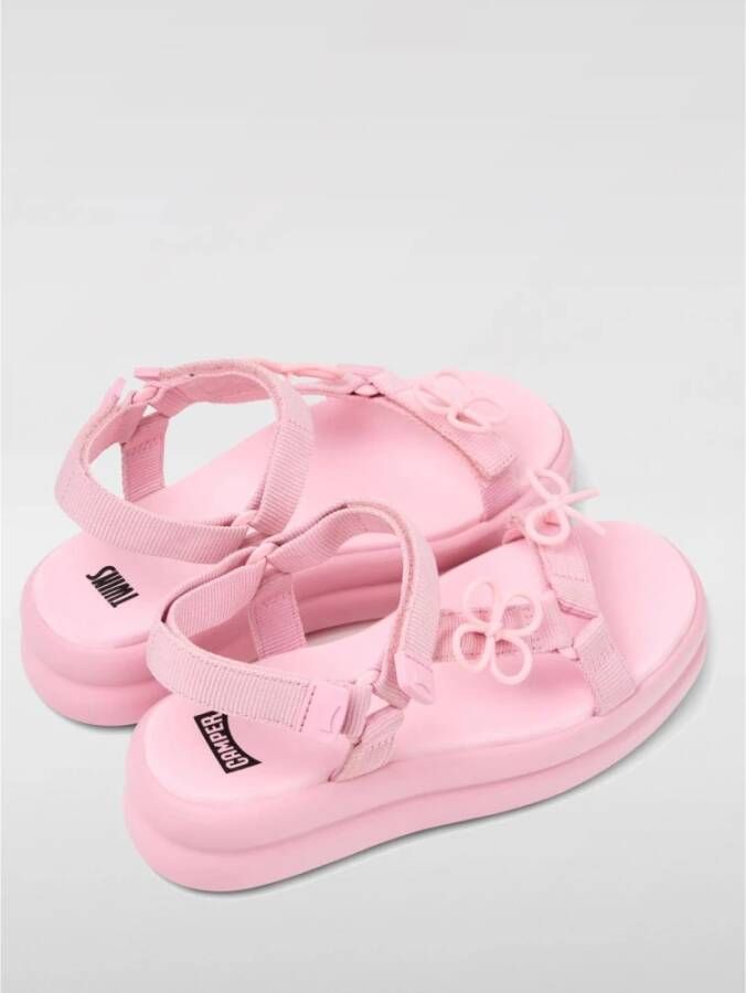 Camper Roze Platte Leren Sandalen