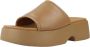 Camper Gedurfde Leren Plateau Sandalen Brown Dames - Thumbnail 4