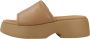 Camper Gedurfde Leren Plateau Sandalen Brown Dames - Thumbnail 5