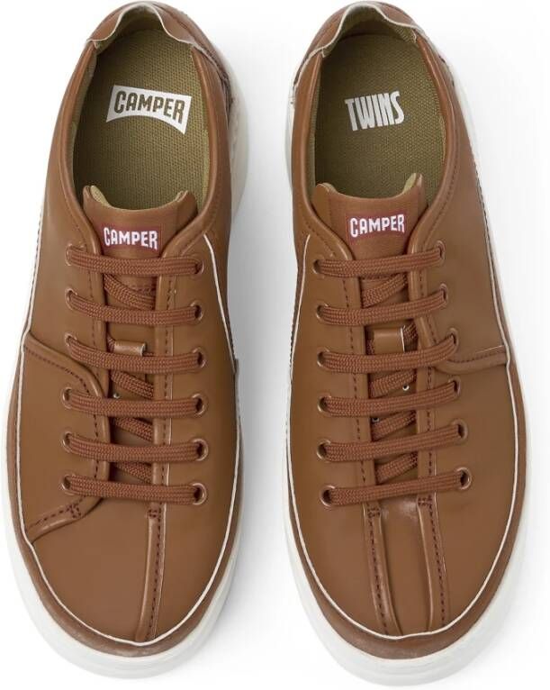 Camper Iconische Twins Leren Sneakers voor Dames White Dames - Foto 4