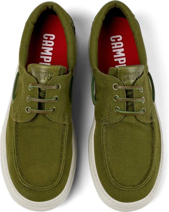 Camper Sportieve Leren Veterschoenen Green Heren