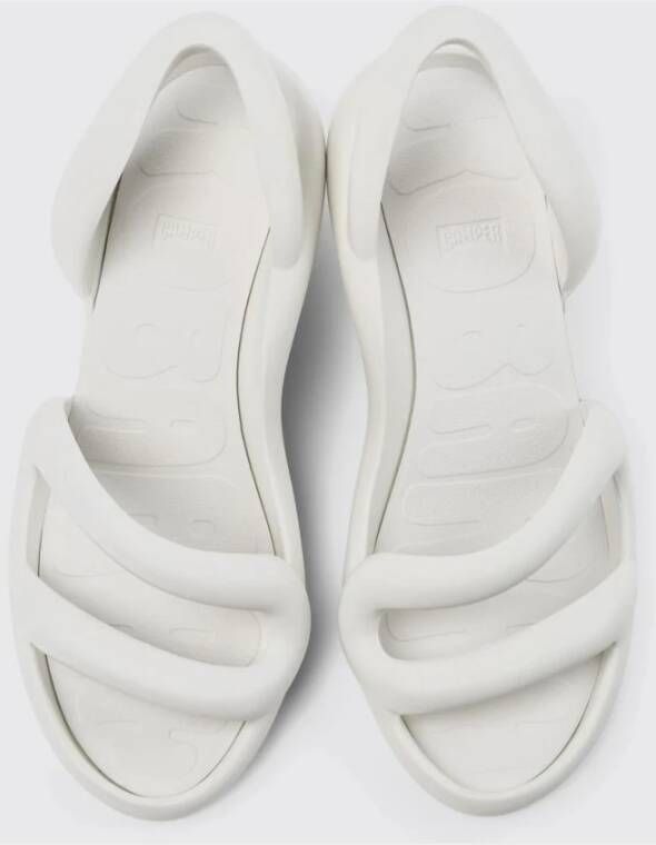 Camper Verstelbare leren sandalen in het wit