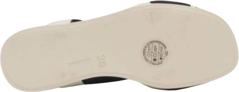 Camper Witte en zwarte sandalen met kruisband