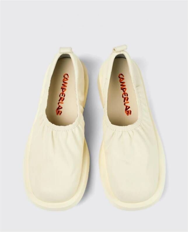 Camper Witte Leren Ballerina Flats