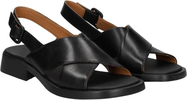 Camper Zwarte Casual Leren Sandalen Black Dames