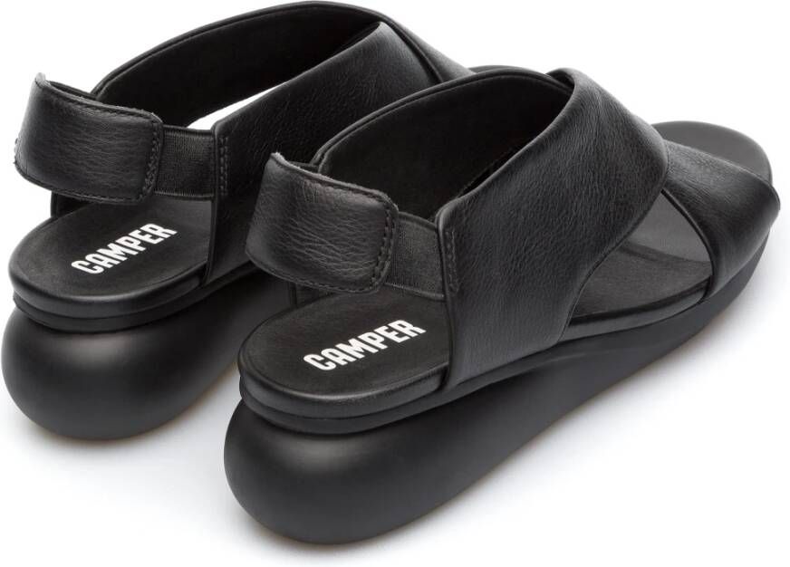 Camper Zwarte elastische sandalen met speels design Black Dames