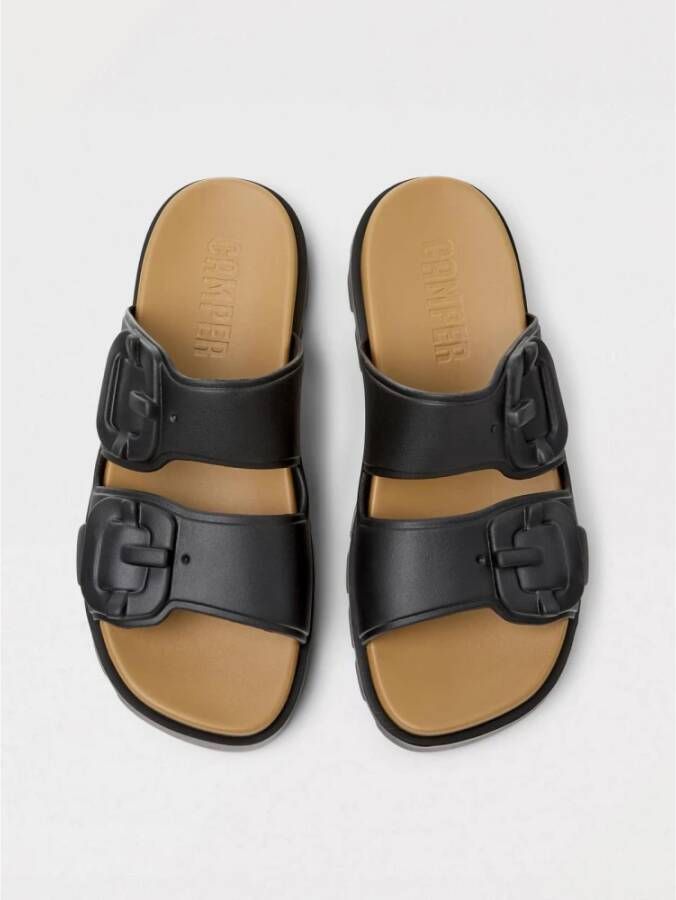 Camper Zwarte Gesp Sandalen
