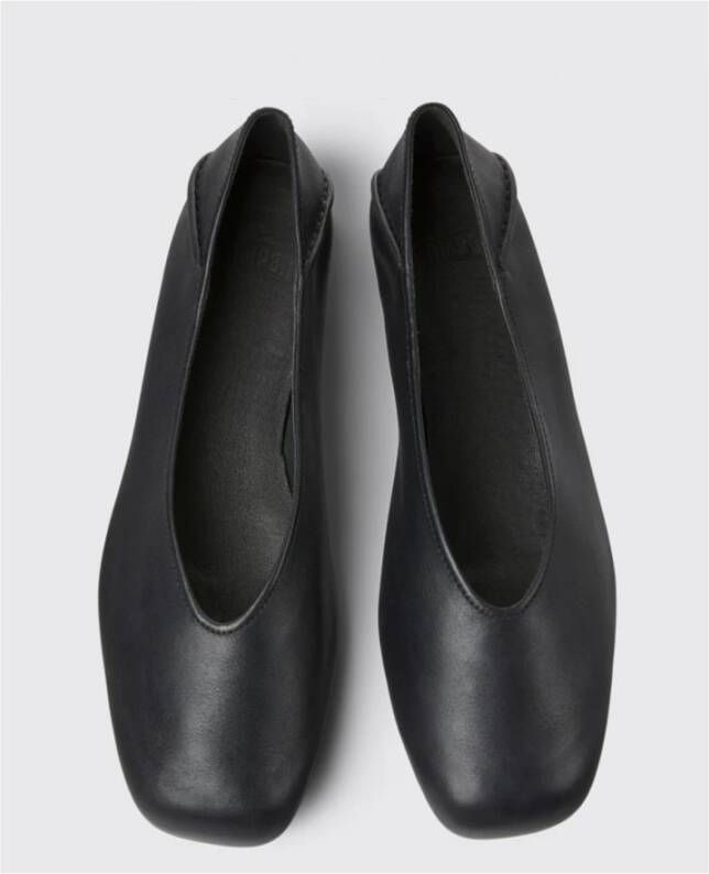 Camper Zwarte Leren Ballerina Flats