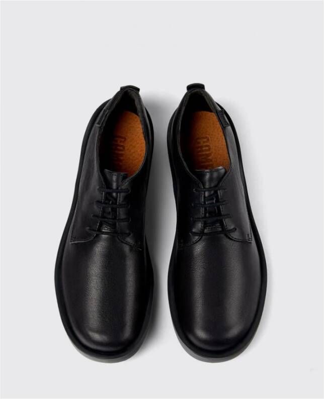 Camper Zwarte Leren Brogue Veterschoen