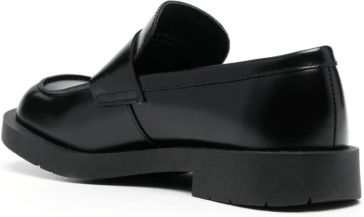 Camper Zwarte leren instap platte schoenen