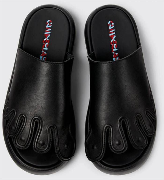 Camper Zwarte Leren Sandalen Stijlvol Comfort