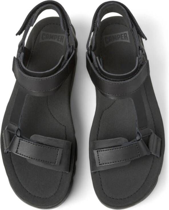 Camper Zwarte platte sandalen voor vrouwen Black Dames