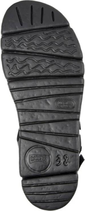 Camper Zwarte platte sandalen voor vrouwen Black Dames