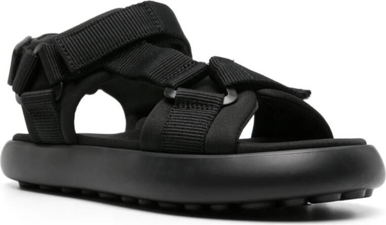 Camper Zwarte platte sandalen voor vrouwen Black Dames