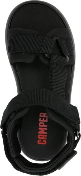 Camper Zwarte platte sandalen voor vrouwen Black Dames