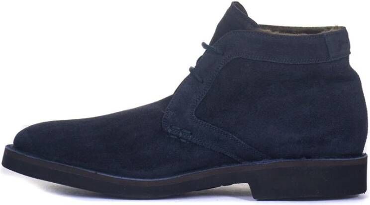 Canali Suede ankle boots Blauw Heren
