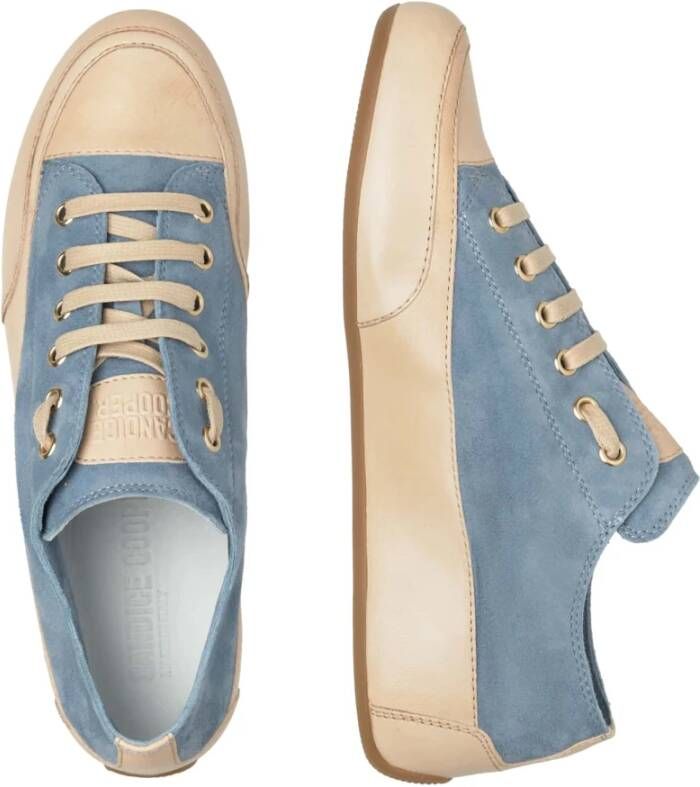 Candice Cooper Buffed leather and suede sneakers Rock S Blue Dames