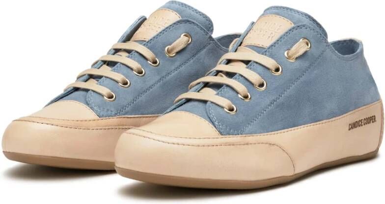 Candice Cooper Buffed leather and suede sneakers Rock S Blue Dames