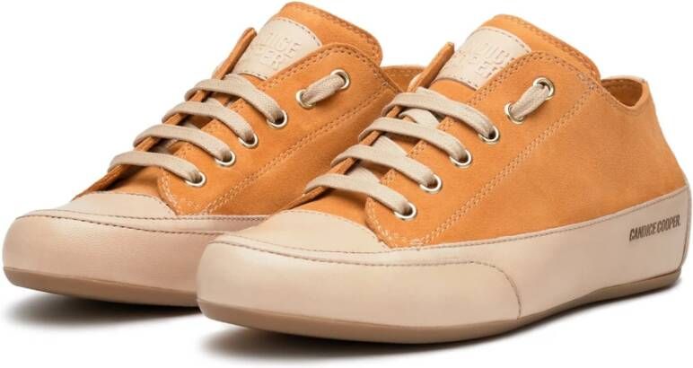 Candice Cooper Buffed leather and suede sneakers Rock S Orange Dames