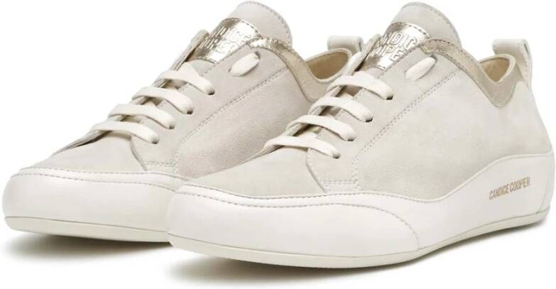 Candice Cooper Buffed leather and suede sneakers Rock Wave Beige Dames