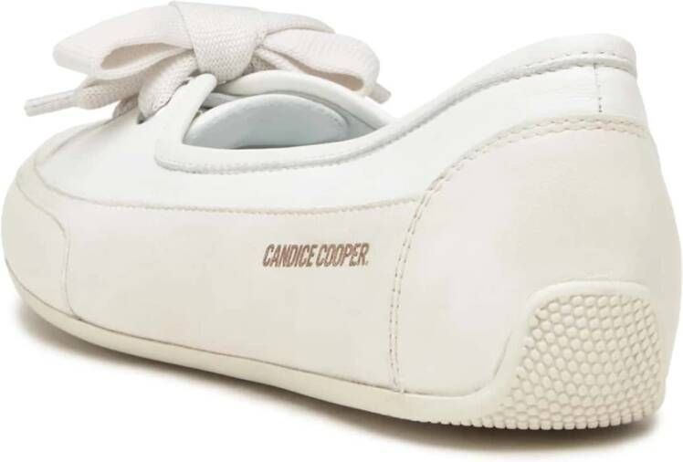 Candice Cooper Buffed leather ballet flats Candy BOW White Dames