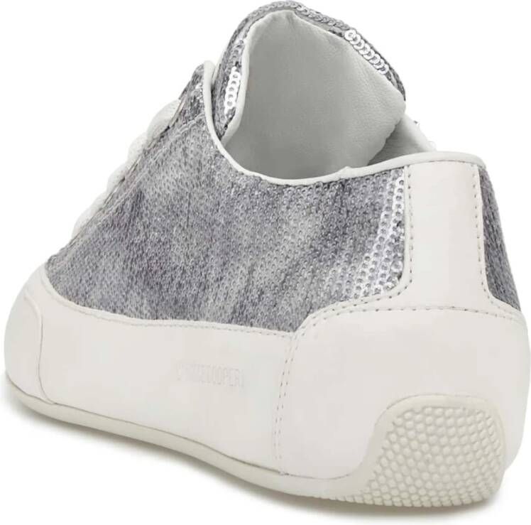 Candice Cooper Buffed leather sneakers and sequins Rock Chic Paillettes Gray Dames