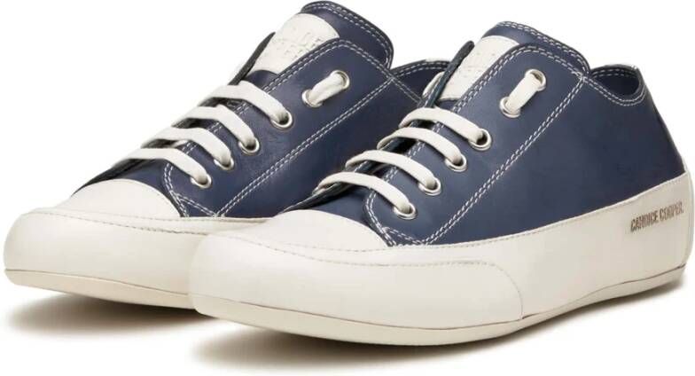 Candice Cooper Buffed leather sneakers Rock S Blue Dames