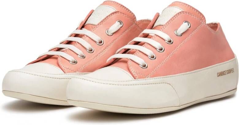 Candice Cooper Buffed leather sneakers Rock S Orange Dames