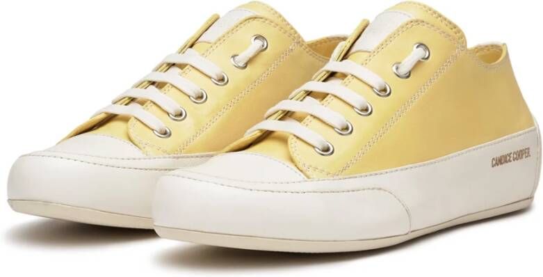 Candice Cooper Buffed leather sneakers Rock S Yellow Dames